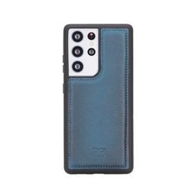 Bouletta BRN4EF Mavi Samsung Galaxy S21 Ultra Uyumlu Deri Arka Kapak