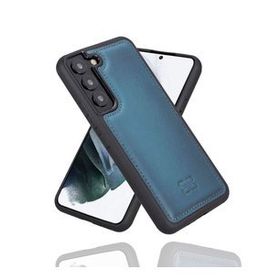Bouletta BRN4EF Mavi Samsung Galaxy S22 Plus Uyumlu Deri Arka Kapak