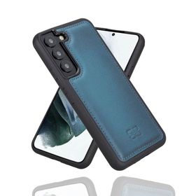 Bouletta BRN4EF Mavi Samsung Galaxy S22 Uyumlu Deri Arka Kapak