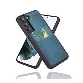 Bouletta BRN4EF Mavi Samsung Galaxy S22 Uyumlu Deri Kartlıklı Arka Kapak