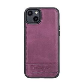 Bouletta CZ7 Apple iPhone 14 Plus Deri Standlı Mor Cep Telefonu Arka Kapak