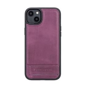 Bouletta CZ7 Apple iPhone 14 Plus Deri Standlı Mor Cep Telefonu Arka Kapak