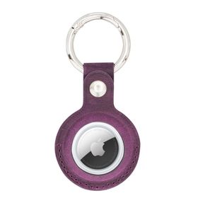 Bouletta CZ7 Arta Apple Airtag Uyumlu Mor Deri Anahtarlık