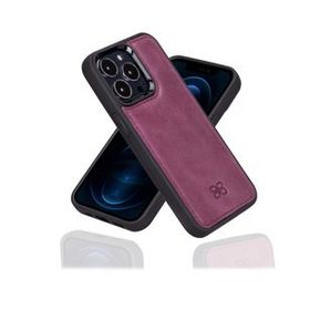 Bouletta CZ7 Mor Apple İphone 13 Pro Uyumlu Deri Arka Kapak
