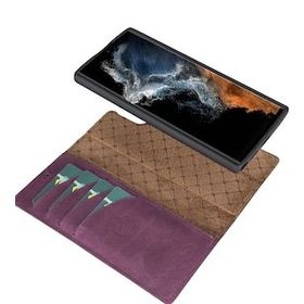 Bouletta CZ7 Mor Samsung Galaxy S22 Ultra Uyumlu Deri Cüzdanlı Kılıf
