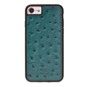 Bouletta DE11 Yeşil-Siyah Apple iPhone 7-8-SE Uyumlu Deri Arka Kapak