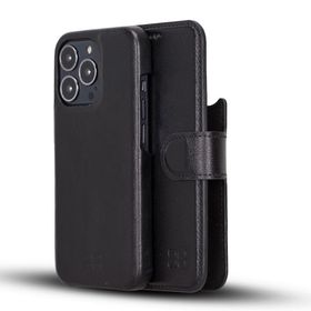Bouletta F360 RST1 Siyah Apple iPhone 13 Pro Max Uyumlu Deri Cüzdanlı Kılıf