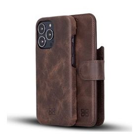 Bouletta F360 TN3 Kahverengi Apple iPhone 13 Pro Max Uyumlu Deri Cüzdanlı Kılıf