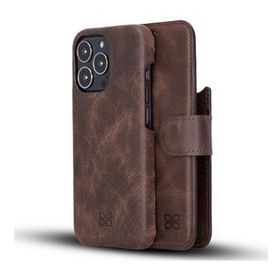 Bouletta F360 TN3 Kahverengi Apple iPhone 13 Pro Max Uyumlu Deri Cüzdanlı Kılıf