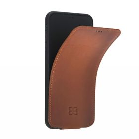 Bouletta FLCC RST2EF Taba Kahverengi Apple iPhone XS Max Uyumlu Deri Kapaklı Kılıf
