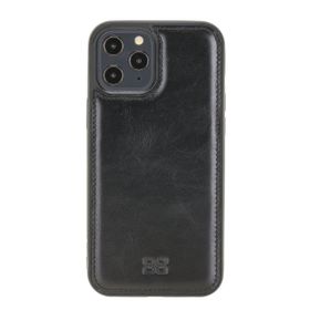 Bouletta Fxc RST1 iPhone 12 Pro Max Siyah Deri Telefon Kılıfı