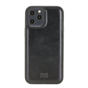 Bouletta Fxc RST1 iPhone 12 Pro Max Siyah Deri Telefon Kılıfı