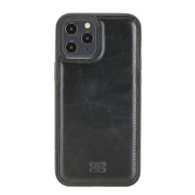 Bouletta Fxc RST1 iPhone 12 Pro Max Siyah Deri Telefon Kılıfı