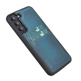 Bouletta FXCP BRN4 Samsung Galaxy S22 Plus Deri Mavi Cep Telefonu Arka Kapak