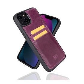 Bouletta FXCP CZ7 Apple iPhone 14 Plus Deri Mor Cep Telefonu Arka Kapak