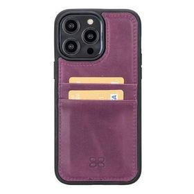 Bouletta FXCP CZ7 Apple iPhone 14 Pro Max Deri Mor Cep Telefonu Arka Kapak