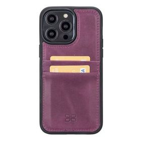 Bouletta FXCP CZ7 Apple iPhone 14 Pro Max Deri Mor Cep Telefonu Arka Kapak