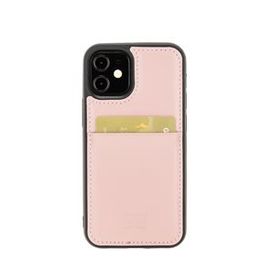 Bouletta FXCP NU2 Apple iPhone 12 Mini Kartlıklı Deri Pembe Cep Telefonu Arka Kapak