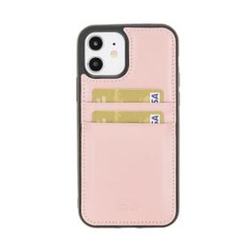 Bouletta FXCP NU2 Apple iPhone 12 Uyumlu Deri Pembe Kartlıklı Cep Telefonu Arka Kapak