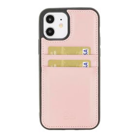 Bouletta FXCP NU2 Apple iPhone 12 Uyumlu Deri Pembe Kartlıklı Cep Telefonu Arka Kapak