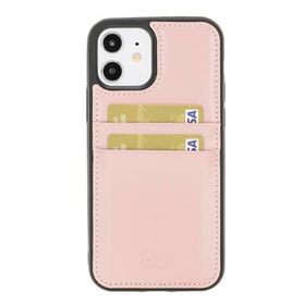 Bouletta FXCP NU2 Apple iPhone 12 Uyumlu Deri Pembe Kartlıklı Cep Telefonu Arka Kapak
