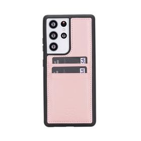 Bouletta FXCP NU2 Samsung Galaxy S21 Ultra Uyumlu Deri Pembe Cep Telefonu Arka Kapak
