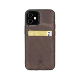 Bouletta FXCP TN03 Apple iPhone 12 Mini Uyumlu Deri Kahve Cep Telefonu Arka Kapak