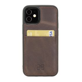 Bouletta FXCP TN03 Apple iPhone 12 Mini Uyumlu Deri Kahve Cep Telefonu Arka Kapak