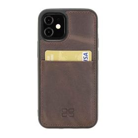 Bouletta FXCP TN03 Apple iPhone 12 Mini Uyumlu Deri Kahve Cep Telefonu Arka Kapak