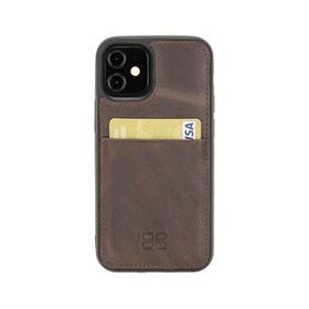 Bouletta FXCP TN03 Apple iPhone 12 Mini Uyumlu Deri Kahve Cep Telefonu Arka Kapak