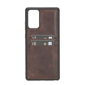 Bouletta FXCP TN03 Samsung Galaxy Note 20 Uyumlu Deri Kahve Cep Telefonu Arka Kapak