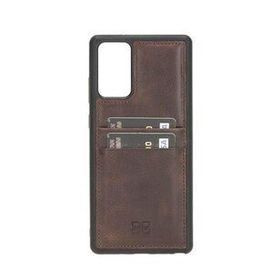 Bouletta FXCP TN03 Samsung Galaxy Note 20 Uyumlu Deri Kahve Cep Telefonu Arka Kapak