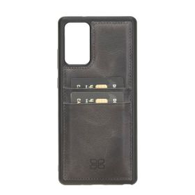 Bouletta FXCP TN18E Samsung Galaxy Note 20 Uyumlu Deri Gri Cep Telefonu Arka Kapak