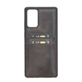 Bouletta FXCP TN18E Samsung Galaxy Note 20 Uyumlu Deri Gri Cep Telefonu Arka Kapak