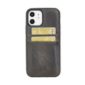 Bouletta FXCP TN18EF Apple iPhone 12 Uyumlu Deri Gri Cep Telefonu Arka Kapak