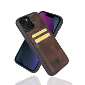 Bouletta FXCP TN3 Apple iPhone 14 Uyumlu Deri Kahve Cep Telefonu Arka Kapak