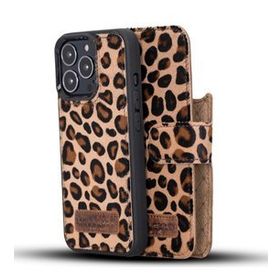 Bouletta LEO-1 Leopar Apple İphone 13 Pro Uyumlu Deri Cüzdanlı Kılıf