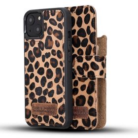 Bouletta LEO-1 Leopar Apple İphone 13 Uyumlu Deri Cüzdanlı Kılıf
