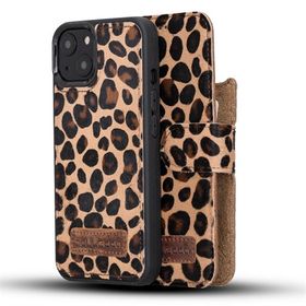 Bouletta LEO-1 Leopar Apple İphone 13 Uyumlu Deri Cüzdanlı Kılıf