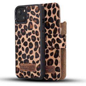 Bouletta LEO-1 Leopar Apple İphone 13 Uyumlu Deri Cüzdanlı Kılıf