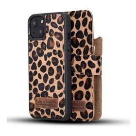 Bouletta LEO-1 Leopar Apple İphone 13 Uyumlu Deri Cüzdanlı Kılıf