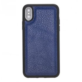 Bouletta Mavi Apple iPhone XS Max Uyumlu Deri Arka Kapak