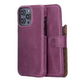 Bouletta MW36 CZ7 Apple iPhone 14 Pro Deri Mor Cep Telefonu Kılıfı