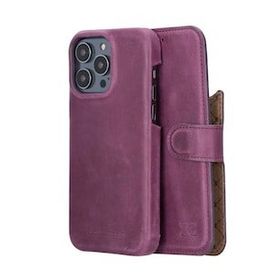 Bouletta MW36 CZ7 Apple iPhone 14 Pro Deri Mor Cep Telefonu Kılıfı