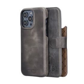Bouletta MW36 TN18 Apple iPhone 14 Pro Deri Gri Cep Telefonu Kılıfı