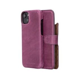 Bouletta MW36CZ7 Apple iPhone 14 Plus Deri Cüzdanlı Mor Cep Telefonu Kılıfı