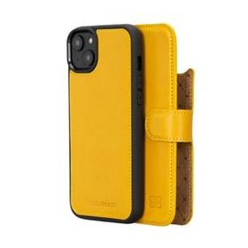 Bouletta MWWN F10 Apple iPhone 14 Plus Deri Cüzdanlı Sarı Cep Telefonu Kılıfı