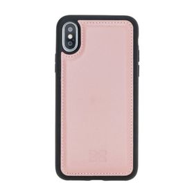 Bouletta NU2 Pembe Apple iPhone X-XS Uyumlu Deri Arka Kapak