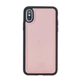 Bouletta NU2 Pembe Apple iPhone X-XS Uyumlu Deri Arka Kapak