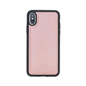 Bouletta NU2 Pembe Apple iPhone X-XS Uyumlu Deri Arka Kapak